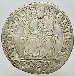 ROMA - SEDE VACANTE 1559 -AG/ TESTONE RARA - Picture 1 of 2