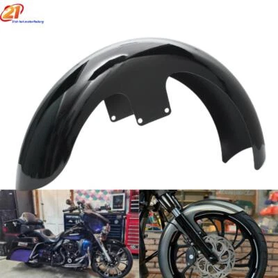 Guardabarros delantero negro de 21" para excavadoras personalizadas Harley Touring Street Glide Foto 1 de 4