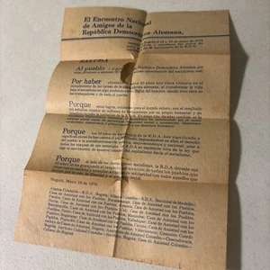 DDR Freunde in Kolumbien 1979 Flyer  - Bild 1 von 5