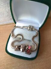 Elegant Vintage silver 925 Bracelet Jewelry pandora charm set frog Pyramid