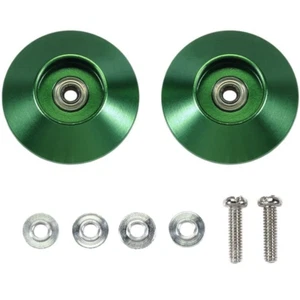 Tamiya 95609 Mini4WD HG 19mm TAPERED ALUMINUM BALL-RACE ROLLERS (RINGLESS/GREEN) - Picture 1 of 2