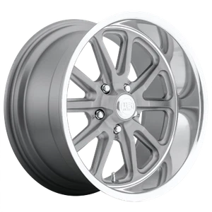 US Mag 1Pc RAMBLER Matte Gun Metal Machined 17x7" Rim 5X4.5+1 offset, Each - Picture 1 of 4