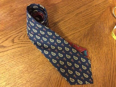 Tommy Hilfiger Hombre Corbata Azul 100% Seda Clásica Paisley Coronas 097A-1 Foto 1 de 3