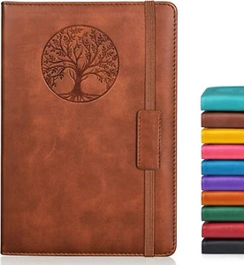 Lined Journal Notebook for Women Men,256 Pages A5 Hardcover Leather A5, Brown - Picture 1 of 7