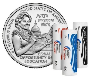 2024 PDS Patsy Takemoto Mink American Women Quarter 3 Coin Set - Picture 1 of 4