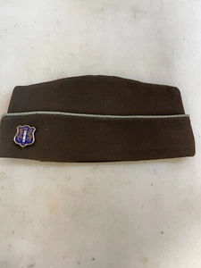 Vintage WWII US ARMY 108th Infantry Brown Garrison Cap Hat - Picture 1 of 4