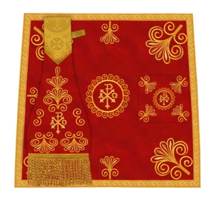 Church Altar Mass Set Vestment with Embroidered Motif - Picture 1 of 24