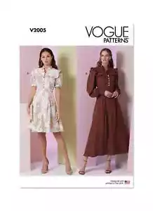 Vestido Vogue Misses en dos longitudes con mangas variaciones patrón de costura V2005 - Imagen 1 de 6