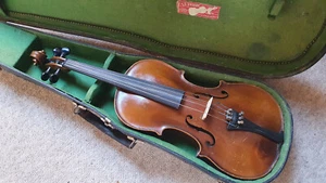 Tolle alte 4/4 Prokop Violine Violone, tief geflammter 1teiliger Boden, Originalkoffer 1936 - Bild 1 von 12