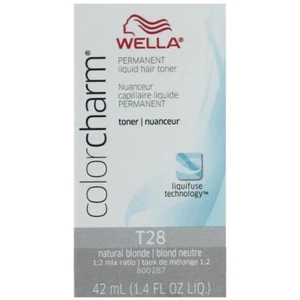 SALON BEAUTY WELLA COLOR CHARM HAIR ADDITIVE TONER DYE LIQUID T28 NATURAL BLONDE - Picture 1 of 2
