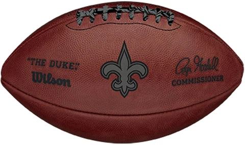 New Orleans Saints Unsigned Wilson Metallic Official Duke Football Cover
