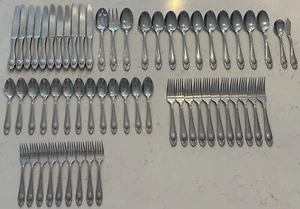 William Roberts Stainless Flatware Charleston Pineapple Tropical Hawaiian 59 PC - Picture 1 of 19