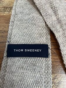 Thom Sweeney Tie 6.5cm Knitted Linen Oatmeal ‘Made In Italy’ BNWT RRP £130