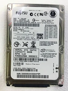Fujitsu 80GB 2.5" SATA HDD For Laptop MHV2080BH - Afbeelding 1 van 6
