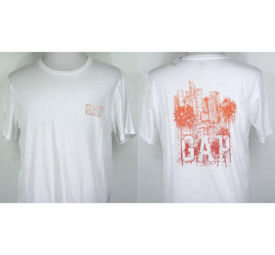 Gap T 恤标志图案正面圆领短袖 100% 棉 所有尺寸 — 第 1/1 张图片