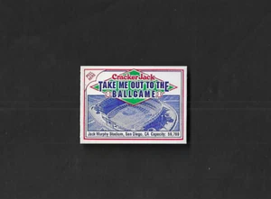 Cracker Jack Take Me Out to the Ballgame Card Stadium 1993 San Diego Padres - Imagen 1 de 2