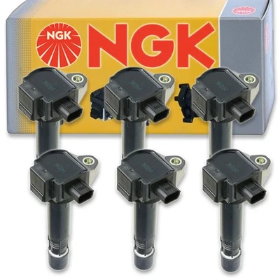 6 pc NGK Ignition Coils for 2015-2019 Acura TLX 3.5L V6 Spark Plug Wire Boot tx - Image 1 of 4