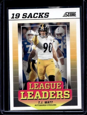 2024 Panini Score T.J. Watt League Leaders #LL-TWT Steelers - Image 1 of 2