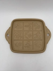 Brown Bag Cookie Art Shortbread Mold Stoneware Spring Flowers 1988 Hill Design - Picture 1 of 2