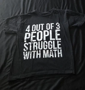 4 Out Of 3 People Struggle With Math Kids Unisex Black Tshirt Size 10/12 - Picture 1 of 3