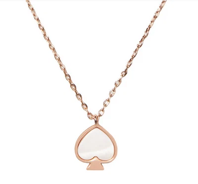Kate Spade Everyday Spade Mini Signature Pendant in Blush with Jewelry Bag - Image 1 of 4