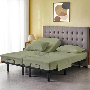 5 Piece Split Queen Sheets Sets for Adjustable beds - 400 Thread Count 100% C... - Picture 1 of 9