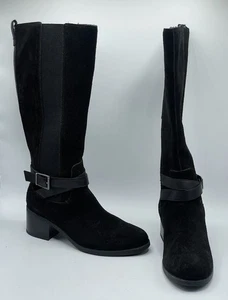 New Clarks NEVELLA MARCH Black Leather Women Boots Size 7D (MSRP $200) - Picture 1 of 19