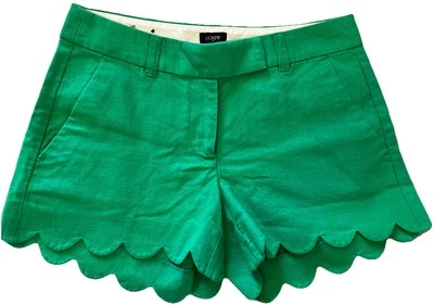 J. Pantalones Cortos Crew Para Mujer Lino Mezcla Algodón Verano Verde Dobladillo Festoneado Talla 0 Nuevos con Etiquetas Foto 1 de 4