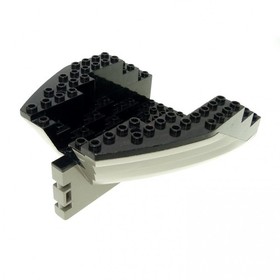 1x Lego Boat Hull Stern 14x12x5 Vintage Dark Grey Black Ship 6053c03 6052c03