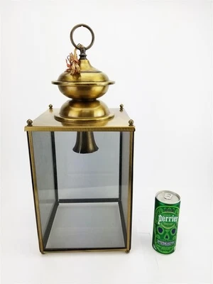 Винтажный подвесной фонарь American Lantern из колониальной латуни 19,5 дюйма для улицы - Изображение 1 из 4