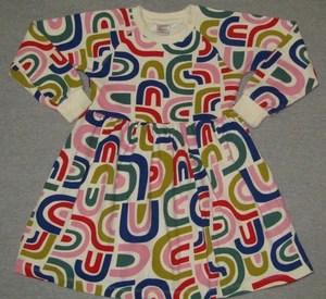 HANNA ANDERSSON Sweatshirt Dress Abstract Rainbow Fall 130 Girls Size 8 - Picture 1 of 3