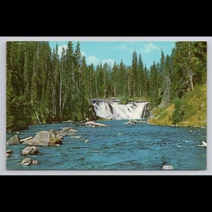 Postal de colección Lewis Falls Montana vista panorámica sin publicar ríos históricos - Imagen 1 de 4