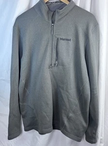 Marmot Men's Quarter Zip Fleece Pullover Size XL Gray 1/4 Zip Collar Zipper EUC - Picture 1 of 14