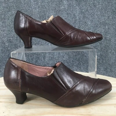 BeautiFeel Shoes Womens 37 Loafers Brown Slip On Casual Almond Toe Kitten Heels - Image 1 of 4