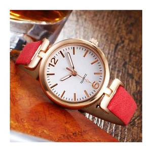 Slim Pink Rose Gold Watch Ladies Analog Time Young Girl Teen UK - Picture 1 of 1