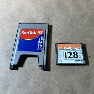 SanDisk CF to PC Card Adapter CompactFlash PCMCIA Kingston 128mb Digital Memory - Picture 1 of 4