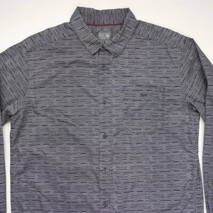 Mountain Hardwear Long Sleeve Shirt Men Large Navy Striped Button Up Blue Hiking - Picture 1 of 15