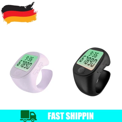 Digital Finger Ring Tally Counter Hand Held Knitting Row Counter w/ Time Display - Bild 1 von 4