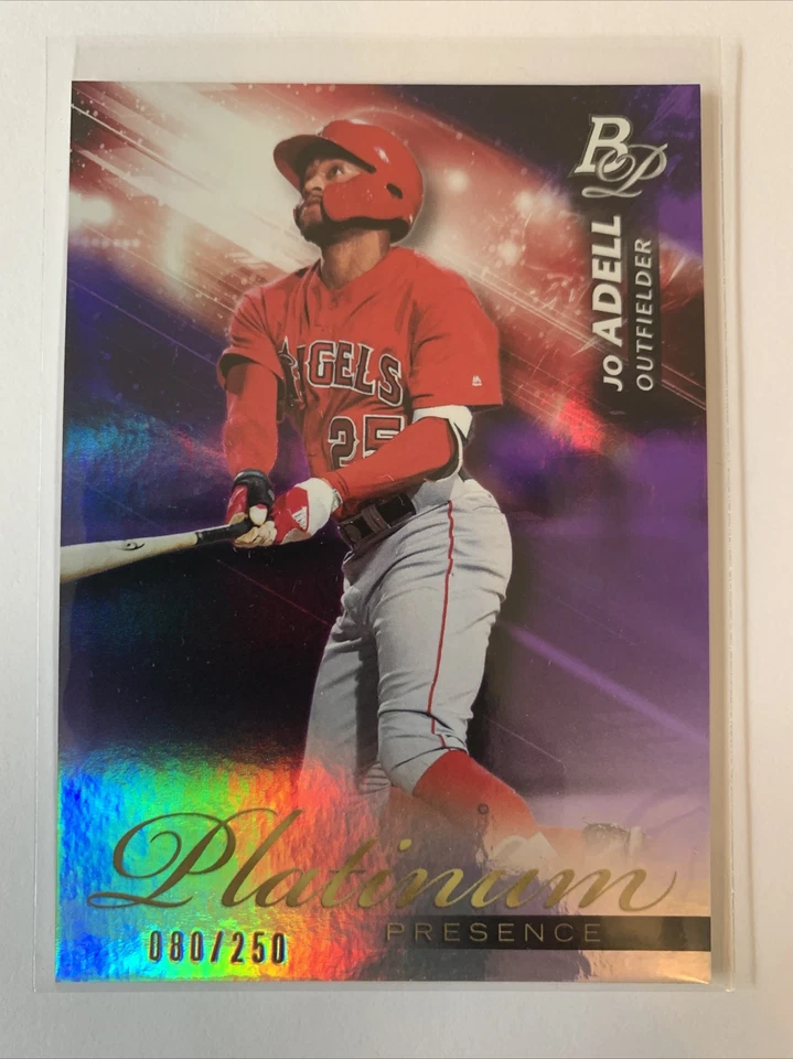 2018 Bowman Platinum Jo Adell Rookie Platinum Presence Purple #080/250 - Image 1 of 1