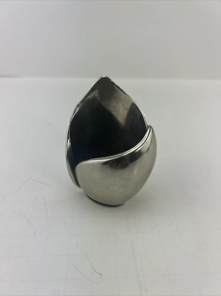 Jarrón/portavelas mini rosa tulipán pesado enchapado en plata polaco Foto 1 de 4