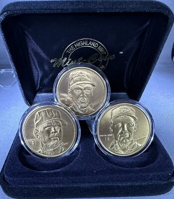 Juego de monedas de bronce CHIPPER JONES, ALEX RODRIGUEZ, DEREK JETER Highland Mint #0004 Foto 1 de 4