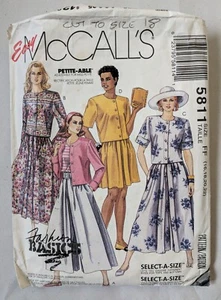 McCalls 90s Sewing Pattern Two piece jacket skirt size 16 18 bust 38" & 40" 5811 - Picture 1 of 2
