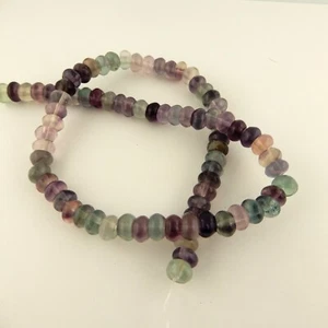 5mm x 8mm Rainbow Fluorite button Rondelle beads for jewelry making - Picture 1 of 4