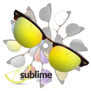 POLARIZED Metallic Yellow Replacement Lenses for Ray Ban Clubmaster 51mm RB3016 - Picture 1 of 5