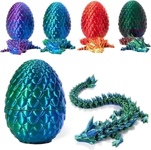 bestyks 3D Printed Dragon in Egg, Fully Movable Dragon Crystal Dragon with Drago - Picture 1 of 15