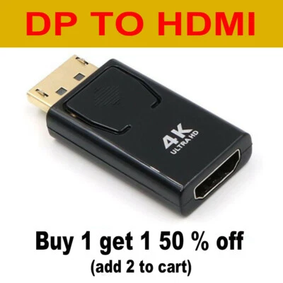 4K Display Port to HDMI Adapter DP Male HDMI Female Adapter 4k*2k - Image 1 of 4
