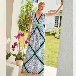 Maxi Vestido Lilly Pulitzer Roselle Jersey Elástico Tejido Azul Rosa Nuevo con Etiquetas 2 - Imagen 1 de 9