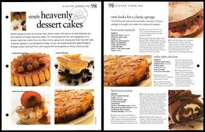 Dessert Cakes #98,99 & 100 Clever Cooking Ready Steady Cook Recipes On 3 Pages - Picture 1 of 3