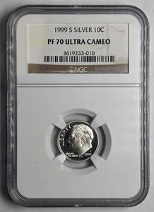 1999 S Roosevelt Silver Dime NGC PF 70 - Picture 1 of 5