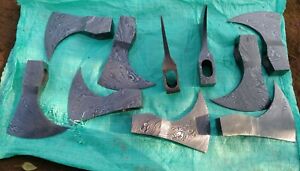LOT OF 10 PCS CUSTOM HAND FORGED DAMASCUS STEEL AXE  HEAD, Hunting Axe, Tactical